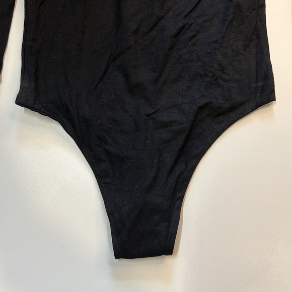 RE ONA WOMEN'S OFF SHOULDER BODYSUIT BASIC TOP BLACK - Picture 7 of 9